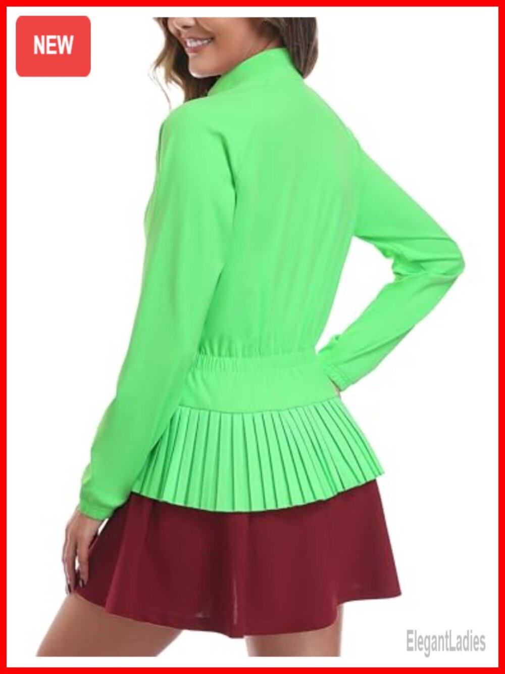 Women's UPF 50+ Golf Jacket Full Zip Pleated Hem Athletic Running